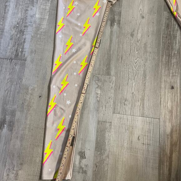 Goldsheep Nude Neon Bolts Leggings size Medium - Picture 7 of 15